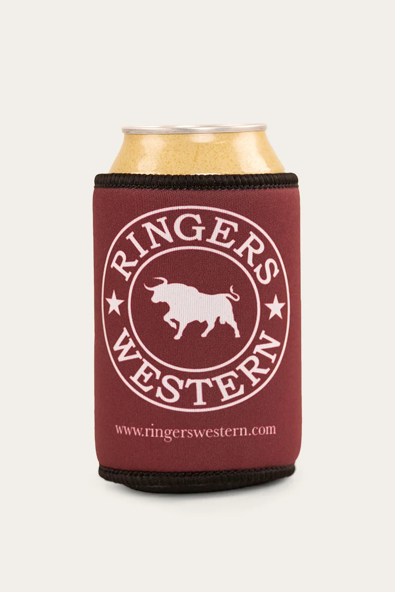 Ringers Western - Signature Bull Stubby Cooler - Burgundy