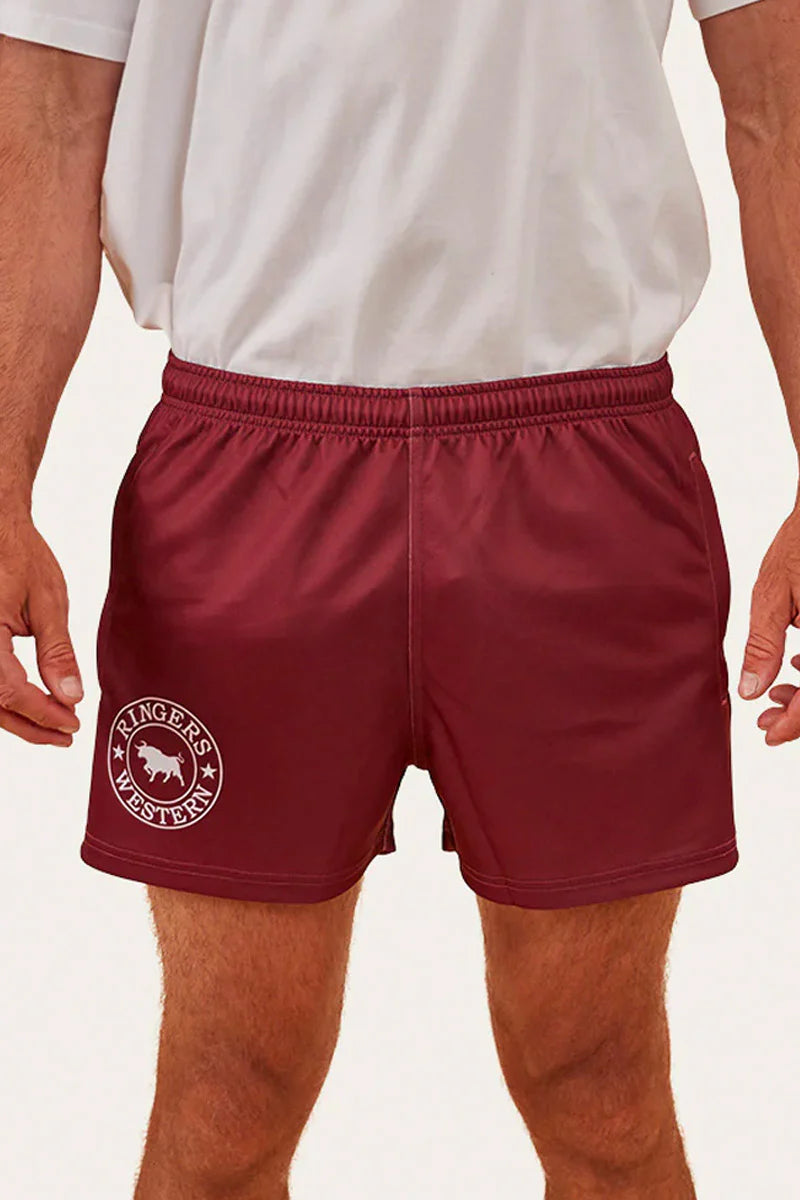 Ringers Western - Mens footy Shorts - Burgundy