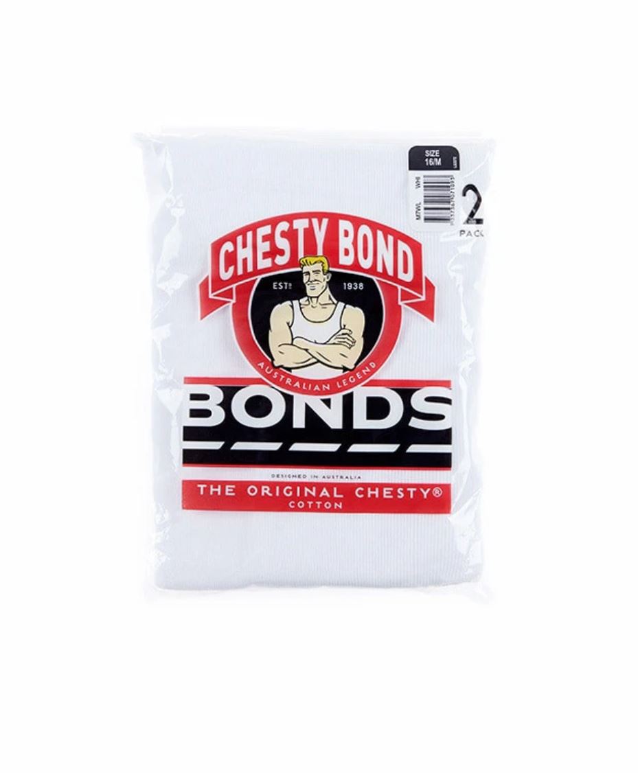 Bonds - Chesty Bond Singlet - White - 2 Pack