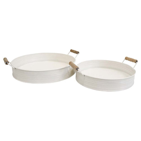 Lavida - Round Trays Set of 2 - Ivory