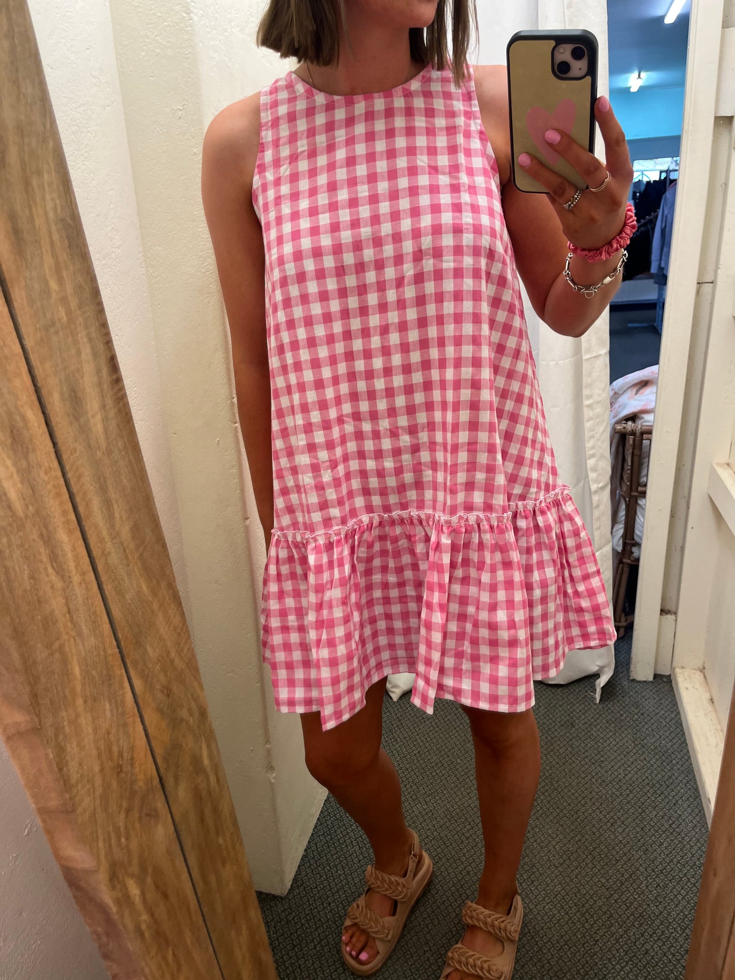 LJC Annie Dress - Cotton - Pink Gingham