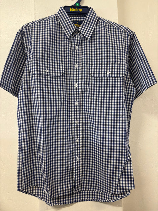 Bisley - Casual Short Sleeve Shirt - Navy/White/Black Check