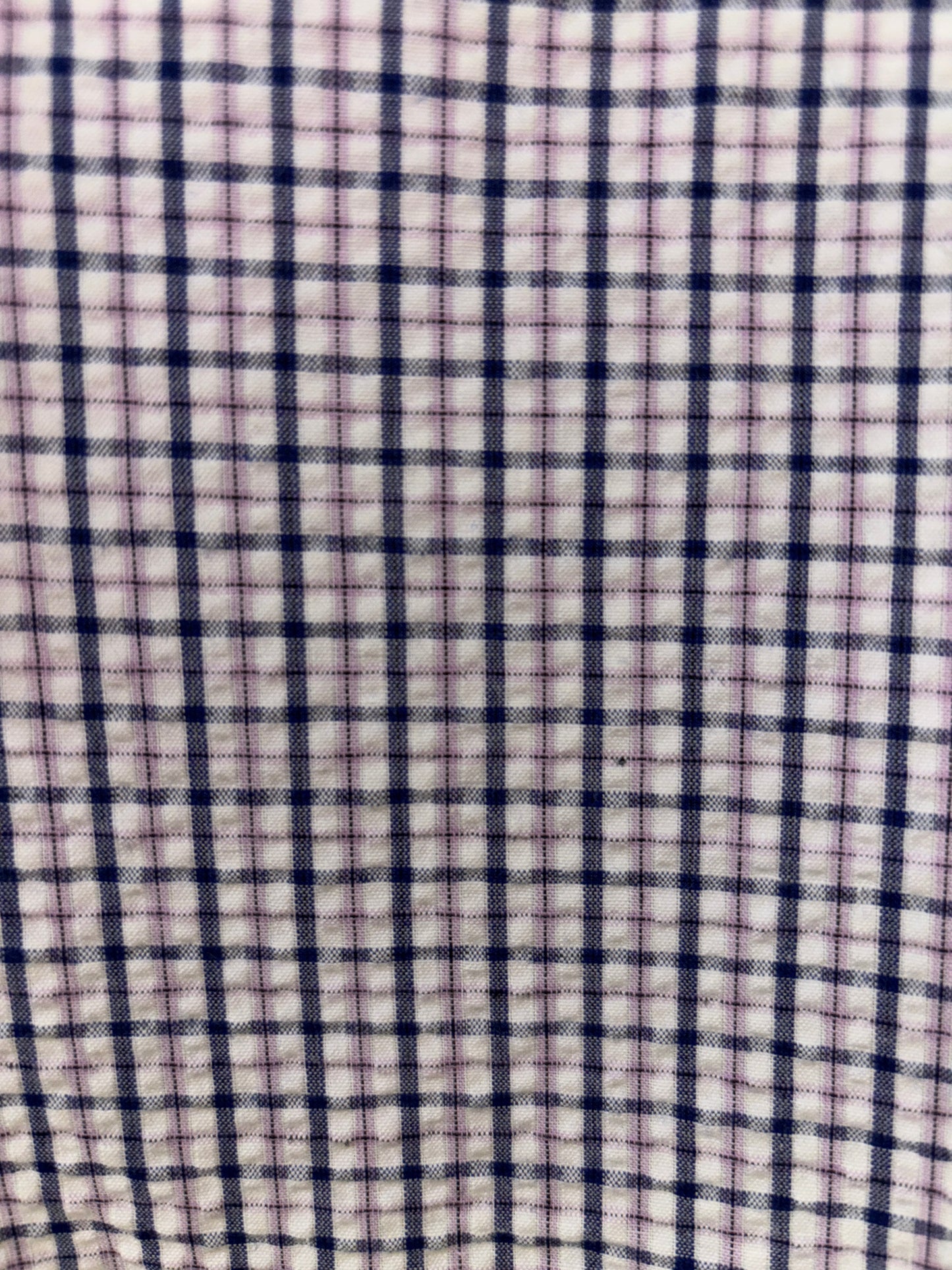 Bisley - Casual Seersucker Short Sleeve Shirt - Purple/Navy/White Check