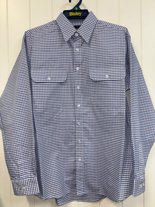 Bisley - Casual Long Sleeve Shirt - Light Blue Check