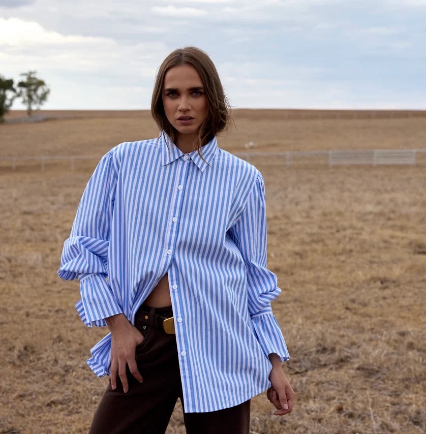 Peter Bill - Paige Shirt - Blue/White Stripe