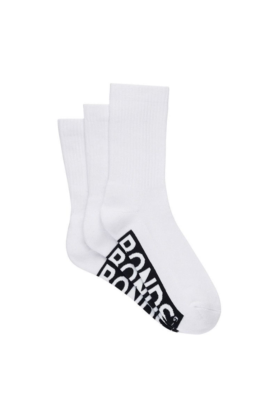 Bonds - Mens Logo Crew Socks 3 Pack - White