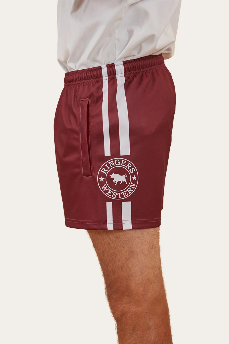 Ringers Western - Mens footy Shorts - Burgundy