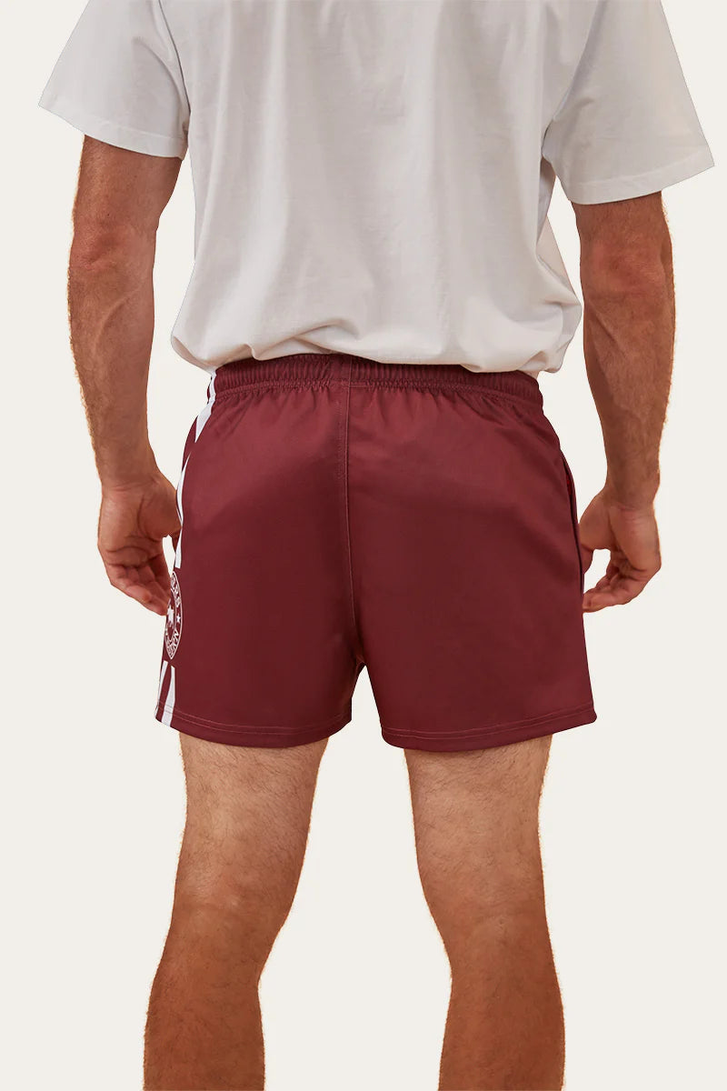 Ringers Western - Mens footy Shorts - Burgundy