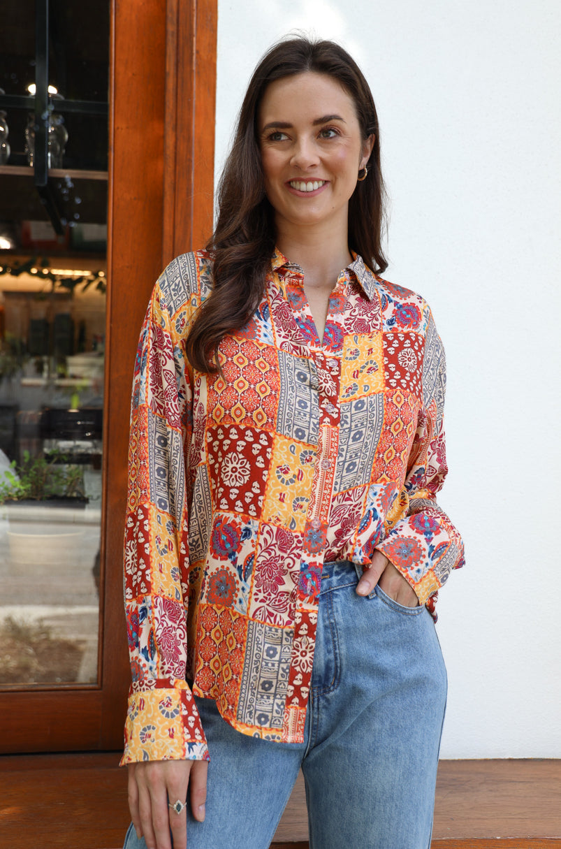 Joop&Gypsy - Patch Print Shirt - Mustard