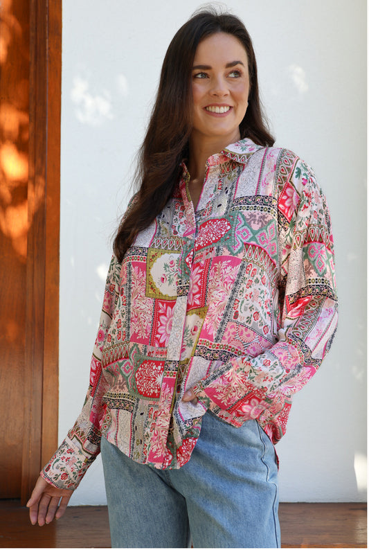 Joop&Gypsy - Patch Print Shirt - Pink