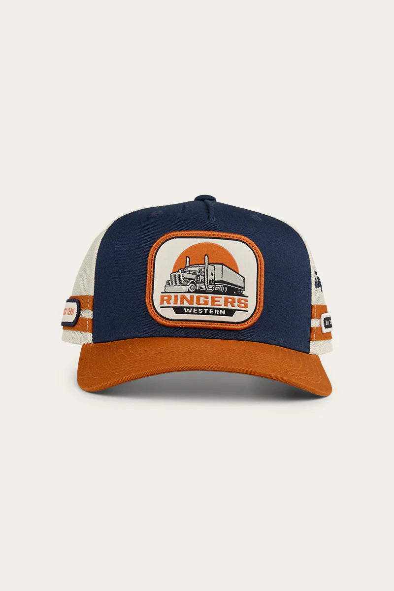 Ringers Western - Big Rig Trucker Cap - Navy / Burnt Orange