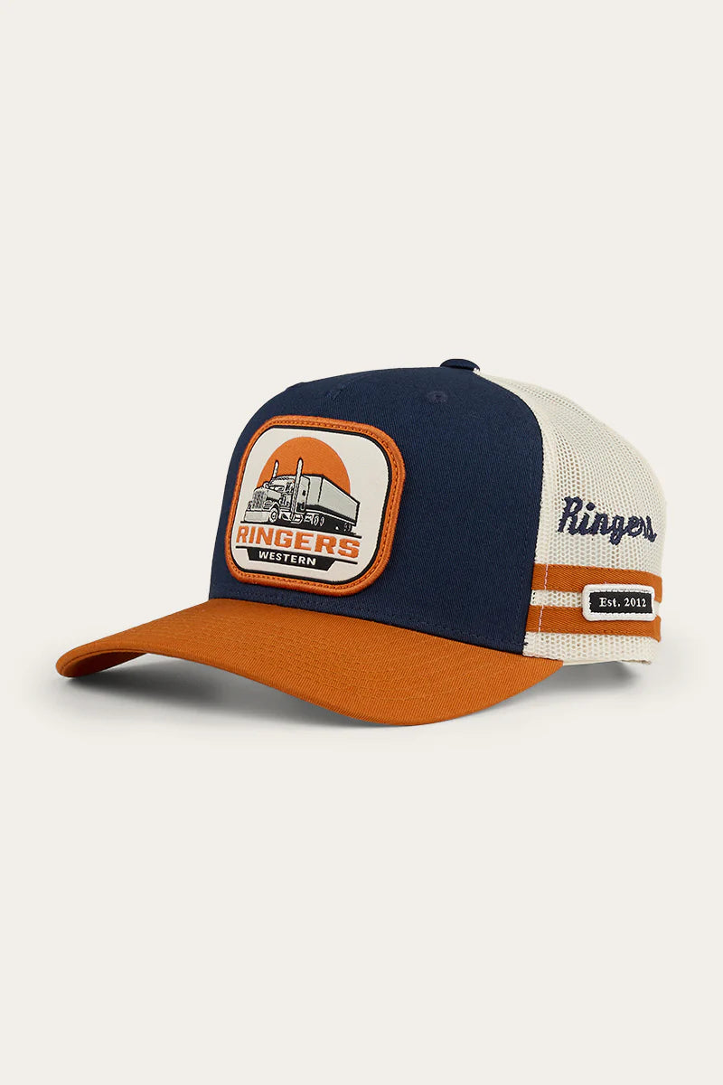 Ringers Western - Big Rig Trucker Cap - Navy / Burnt Orange