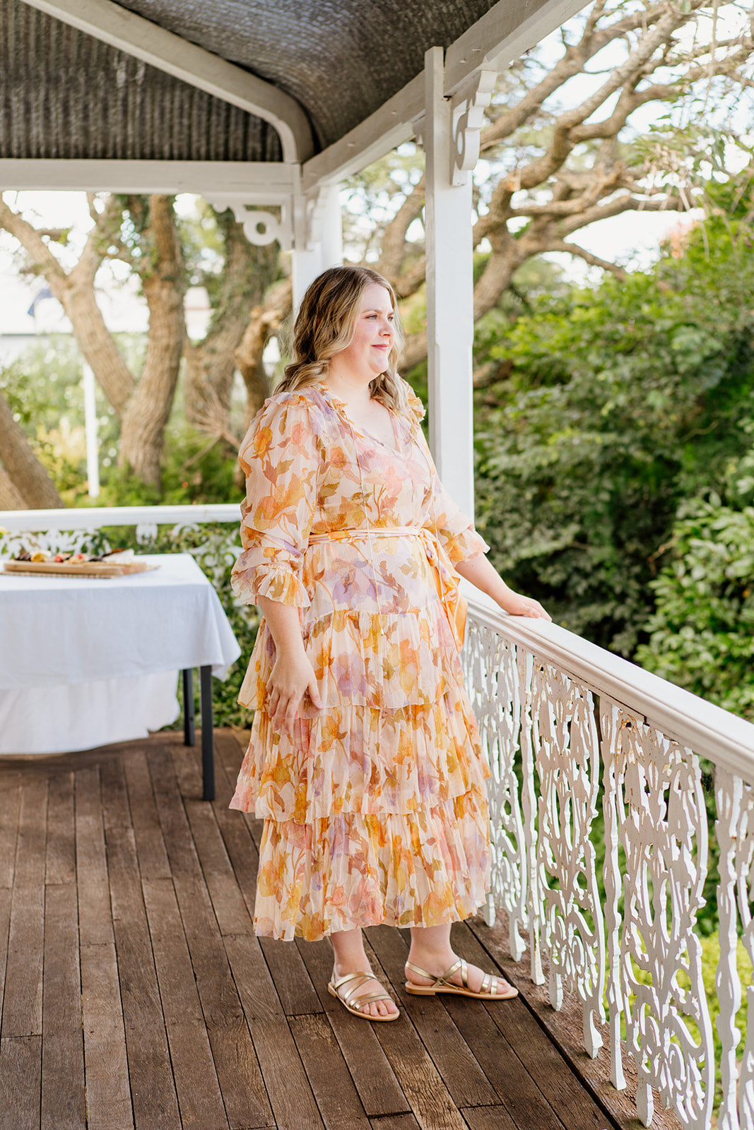 HIRE DRESS - ZIMMERMANN - TEMPO TIERED FRILL MIDI DRESS