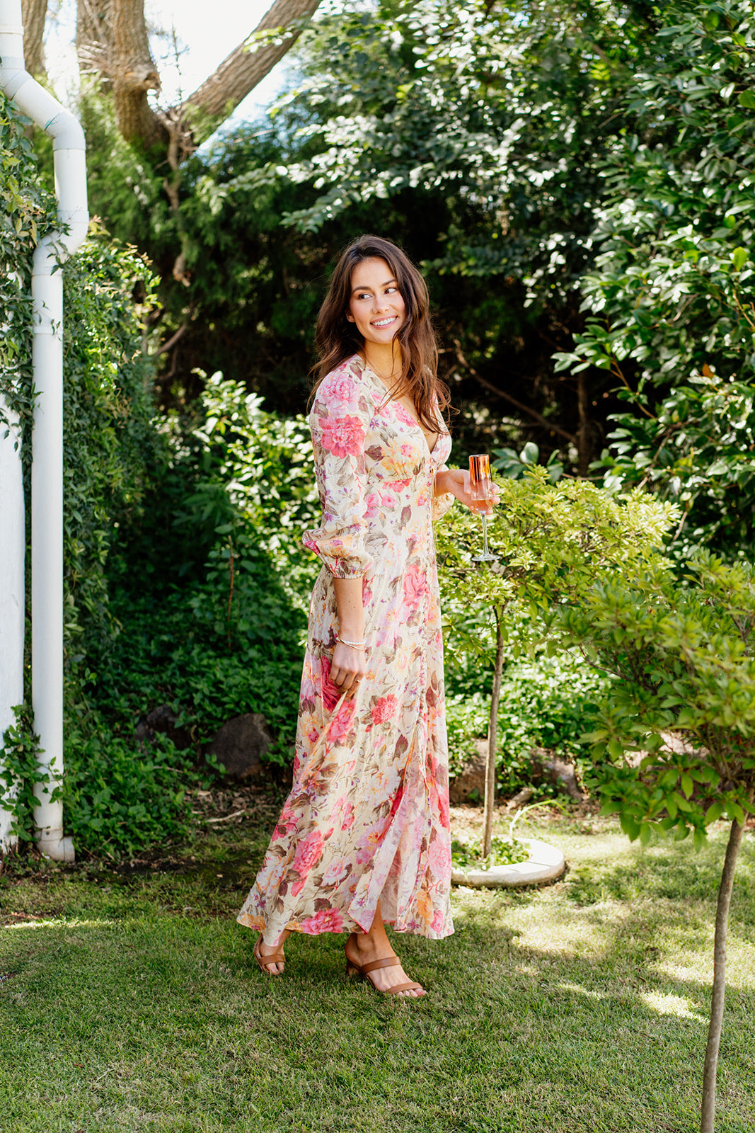 HIRE DRESS - ZIMMERMANN - HONOUR PLUNGE MAXI DRESS