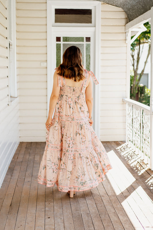 HIRE DRESS - ZIMMERMANN - MOONSHINE TIE SHOULDER MAXI DRESS