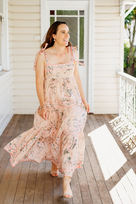 HIRE DRESS - ZIMMERMANN - MOONSHINE TIE SHOULDER MAXI DRESS