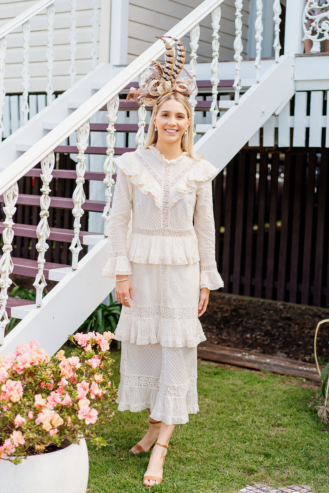 HIRE DRESS - ZIMMERMANN - TROPICANA PINTUCK MIDI DRESS