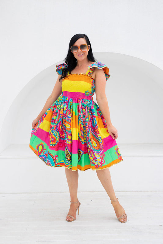 HIRE DRESS - BONITA - BUTTERFLY SHORT DRESS