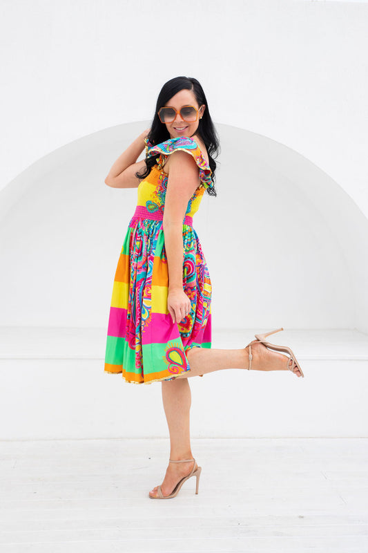 HIRE DRESS - BONITA - BUTTERFLY SHORT DRESS