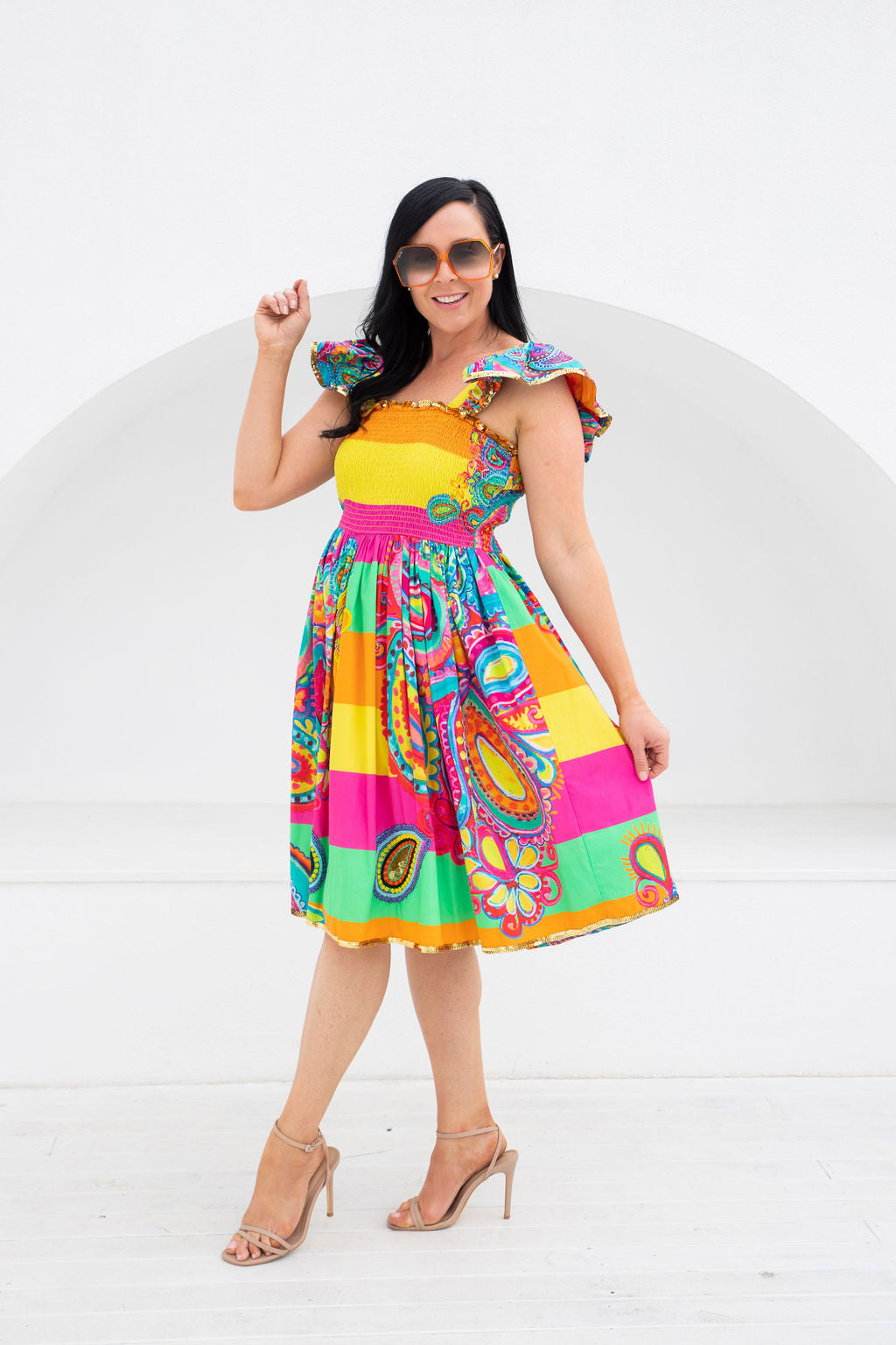 HIRE DRESS - BONITA - BUTTERFLY SHORT DRESS
