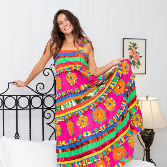 HIRE DRESS - BONITA - JOSEFINA SCALLOPPED MAXI DRESS