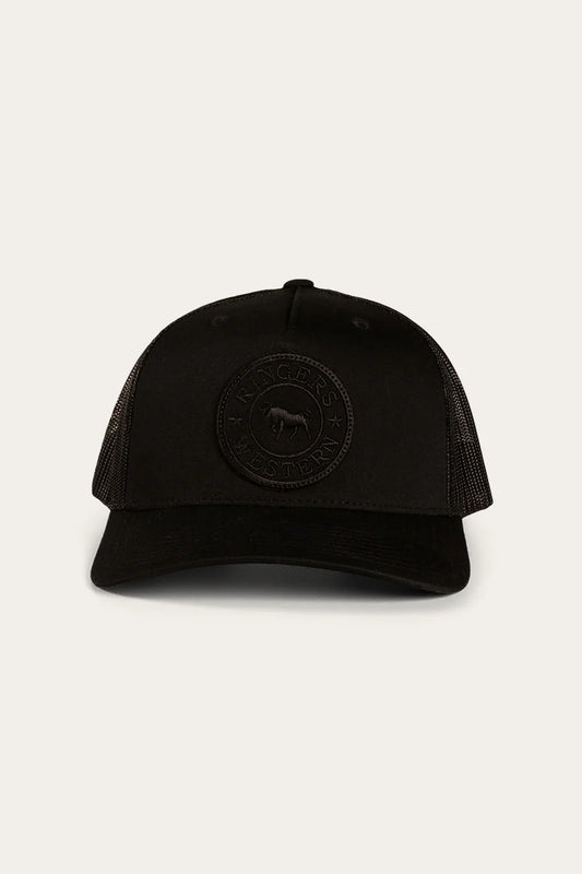 Ringers Western - Signature Bull Trucker Cap - Black/Black