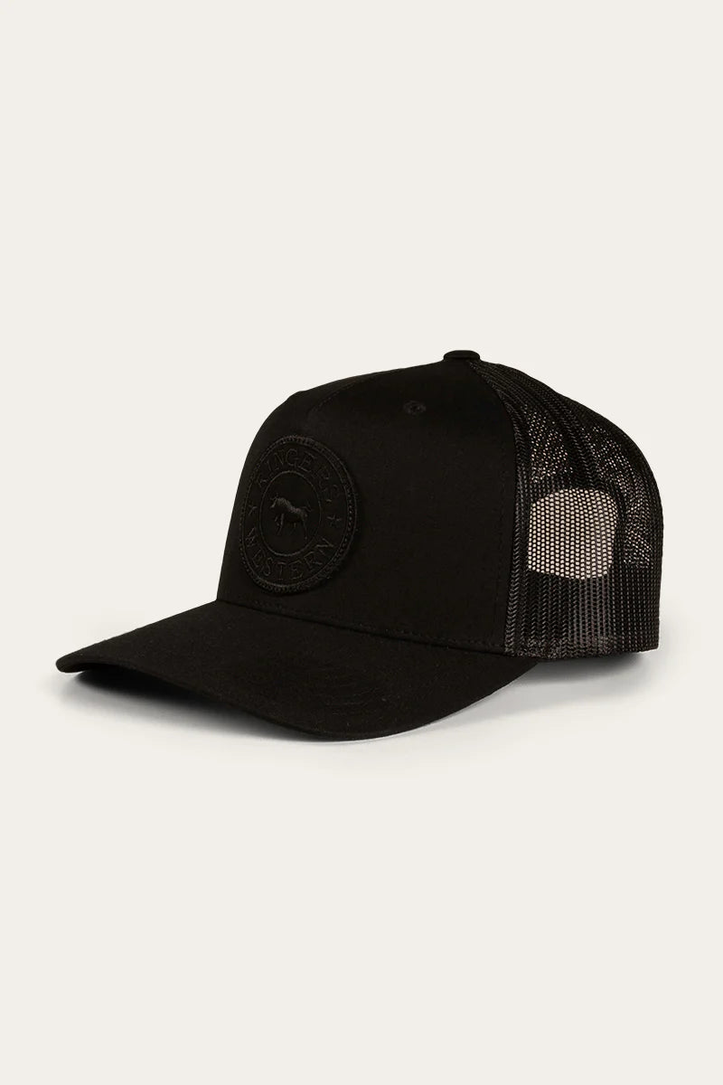 Ringers Western - Signature Bull Trucker Cap - Black/Black