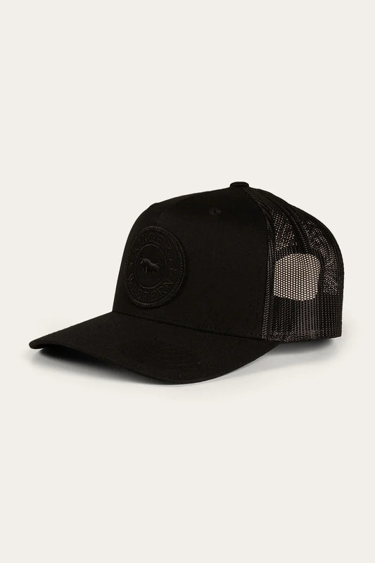 Ringers Western - Signature Bull Trucker Cap - Black/Black