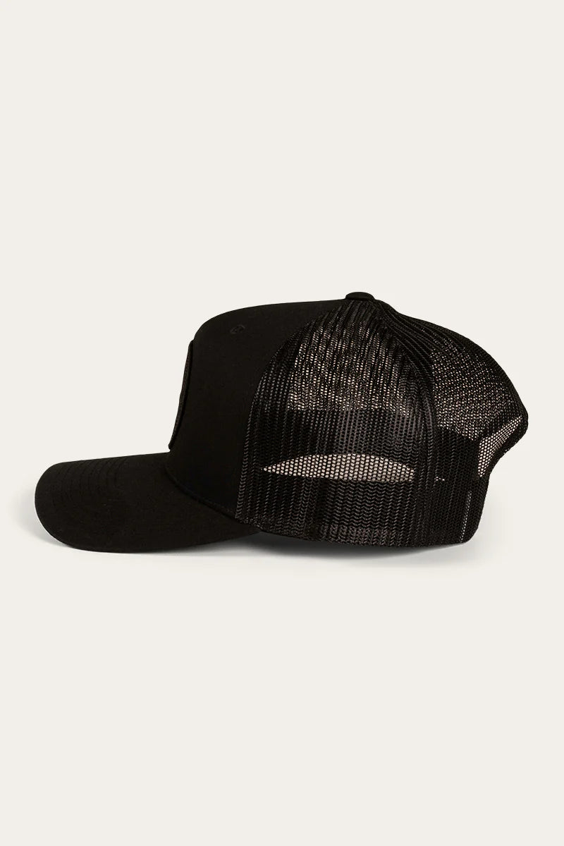 Ringers Western - Signature Bull Trucker Cap - Black/Black