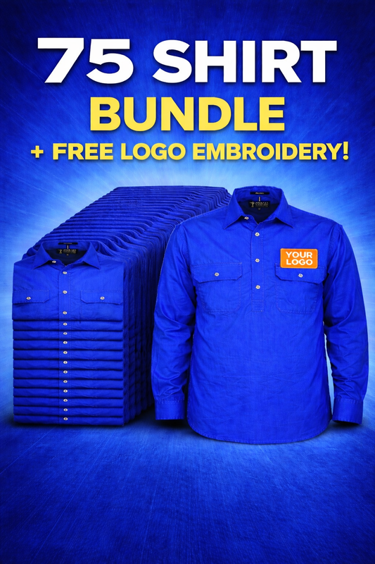 EMBROIDERED VALUE PACK - 75 SHIRTS (FREE BASIC EMBROIDERY)