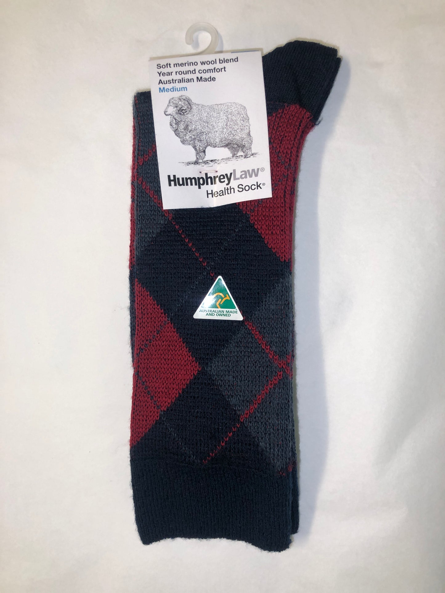 Humphrey Law - Merino Blend - Jacquard - Navy/ Burgundy