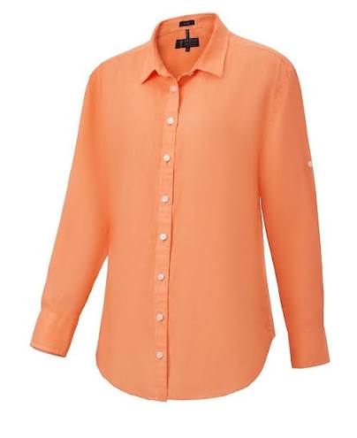 Pilbara - Womens Florence Classic Linen Long Sleeve Shirt - Mango