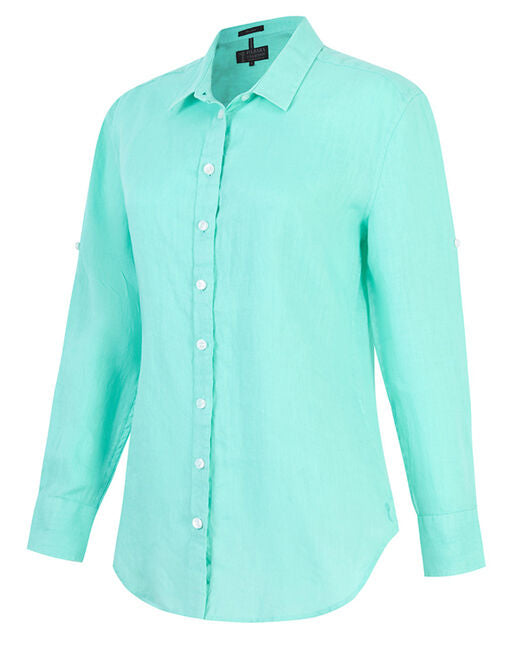 Pilbara - Womens Florence Classic Linen Long Sleeve Shirt - Mint