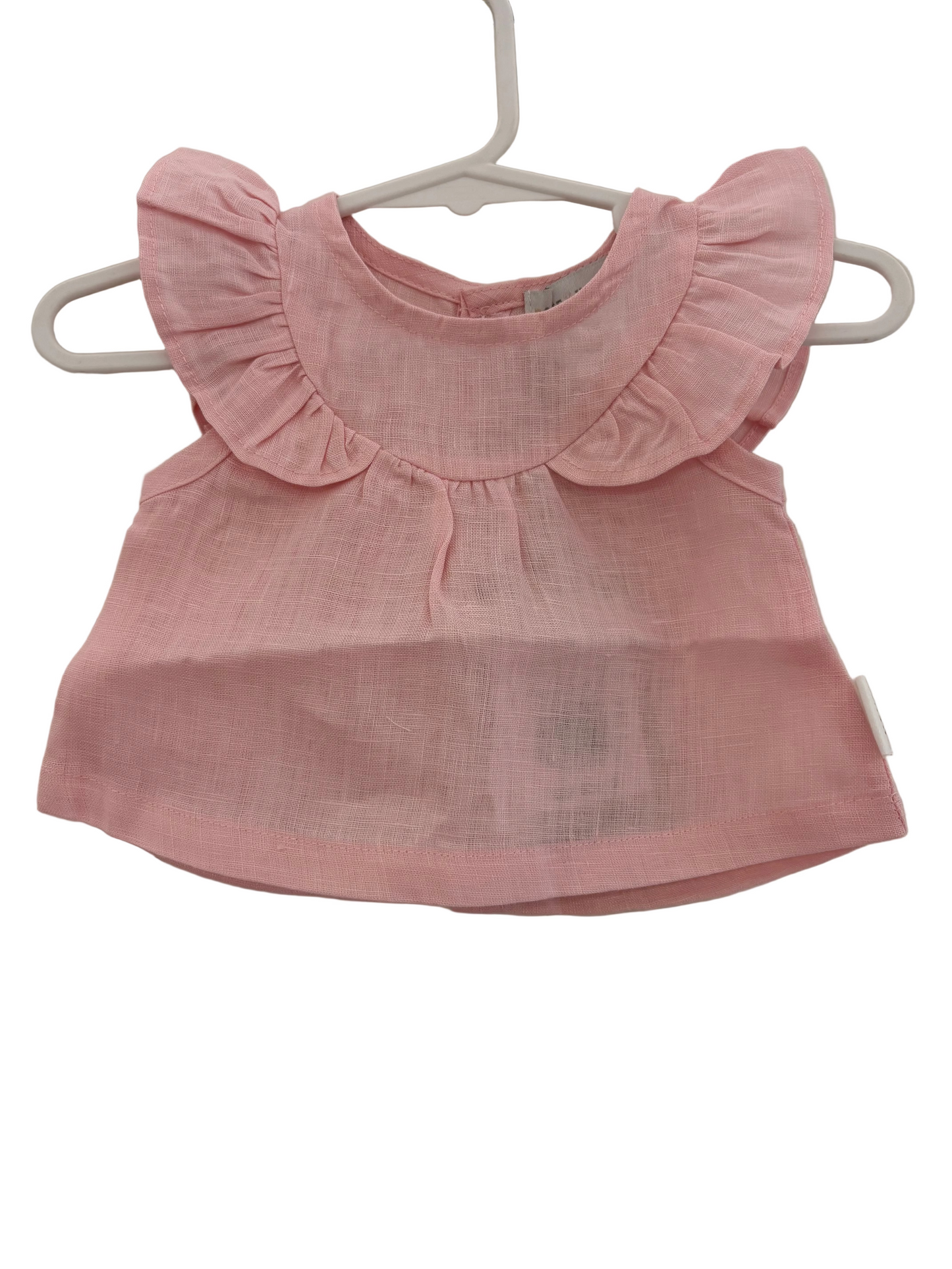 Love Henry - Baby Girls Tasmin Top - Pink Linen