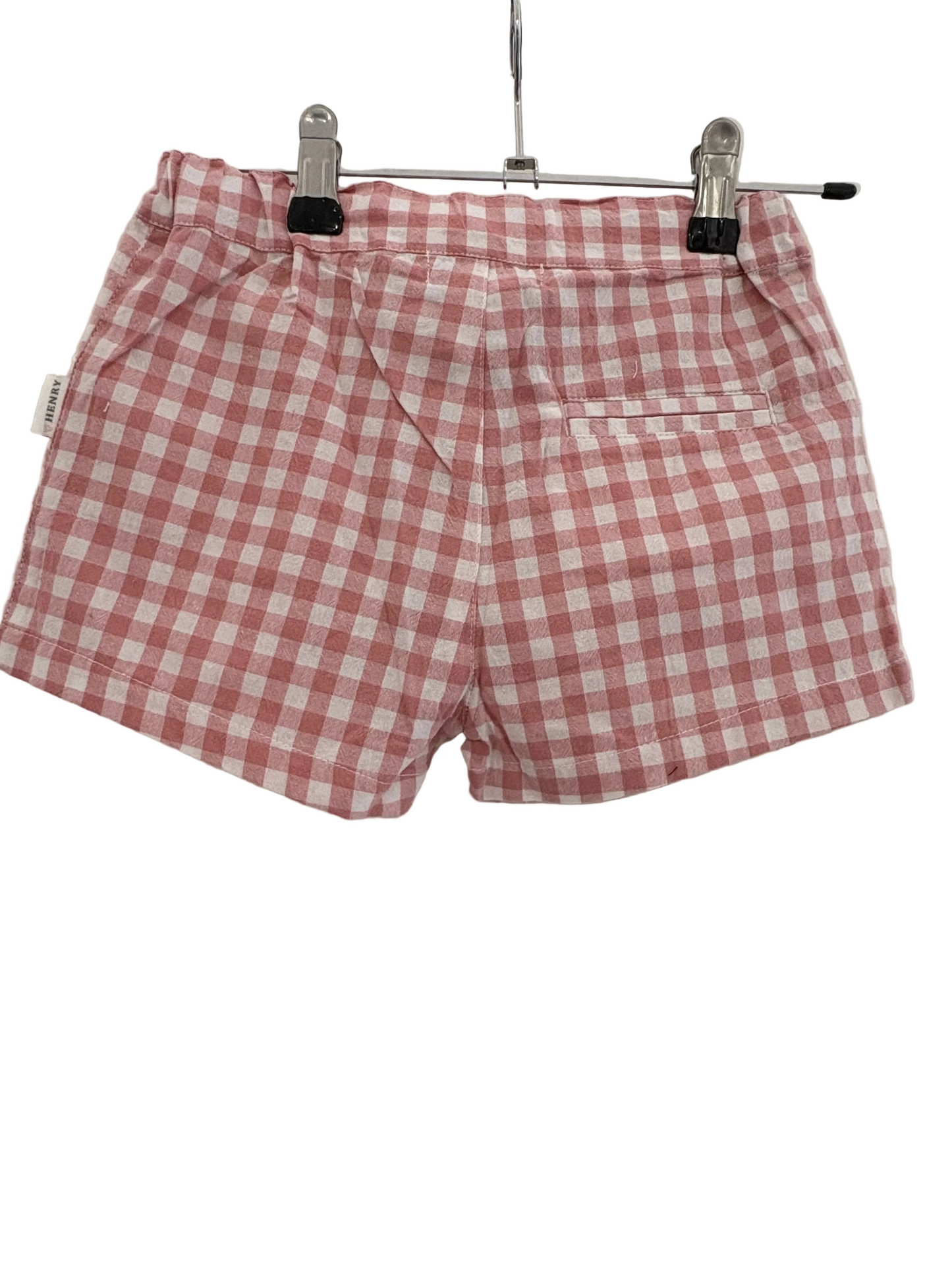 Love Henry - Girls Tie Waist Shorts - Pink Check