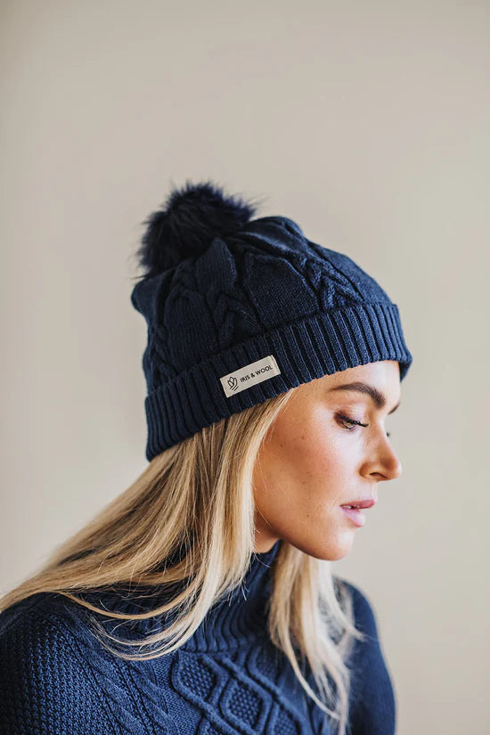 Iris & Wool - Pom Pom Beanie - Navy