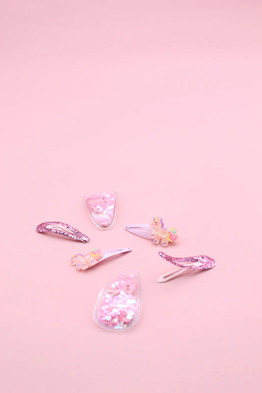 Morgan & Taylor -  Mini Unicorn Hair Clip Set - Pink