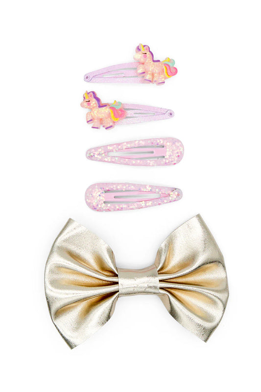 Morgan & Taylor -   Mini Cutie Pie Hair Clip Set - Assorted Pink and Gold