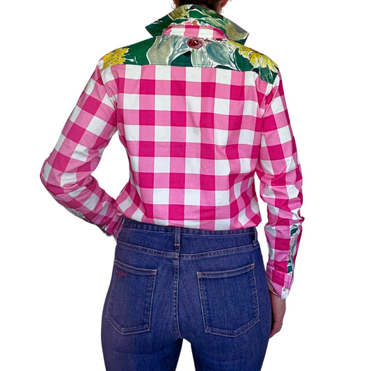 Antola - Kelly Half Button Shirt - Pink Check