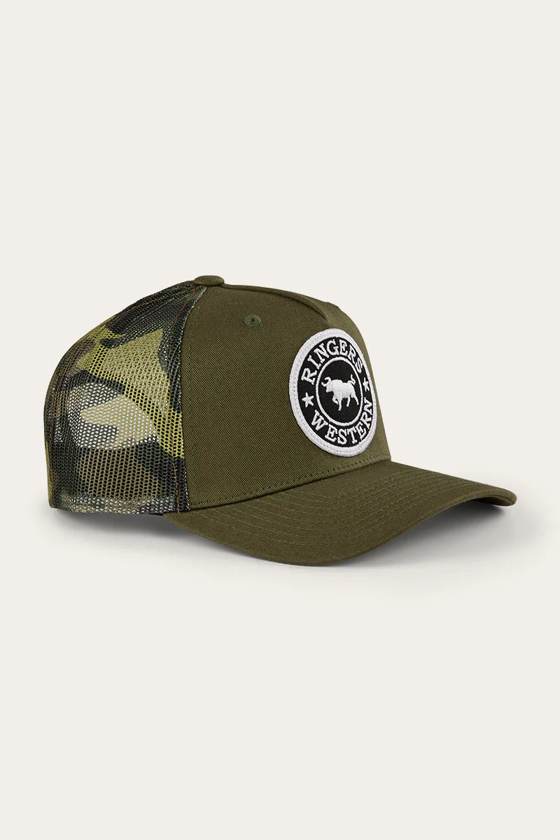 Ringers Western - Signature Bull Kids Trucker Cap - Military Green/Camo