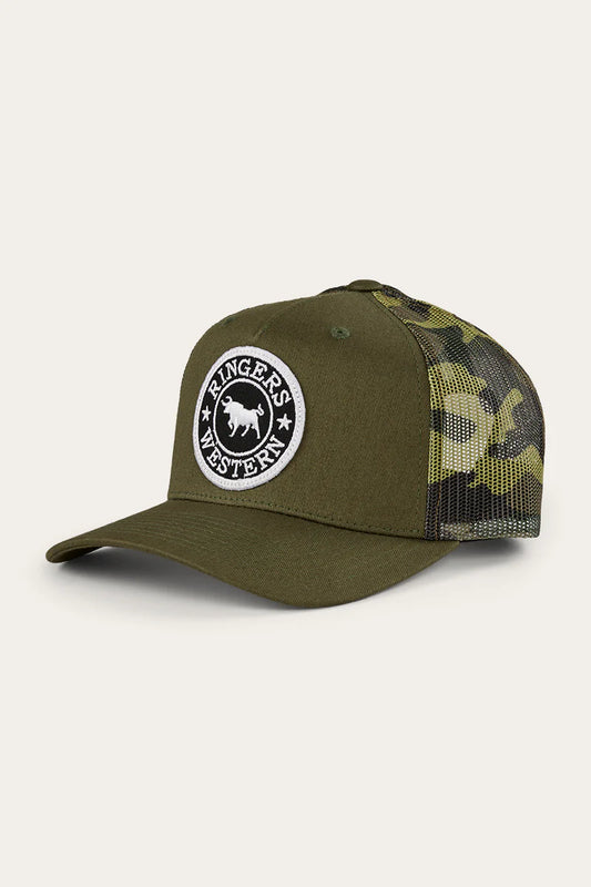 Ringers Western - Signature Bull Kids Trucker Cap - Military Green/Camo