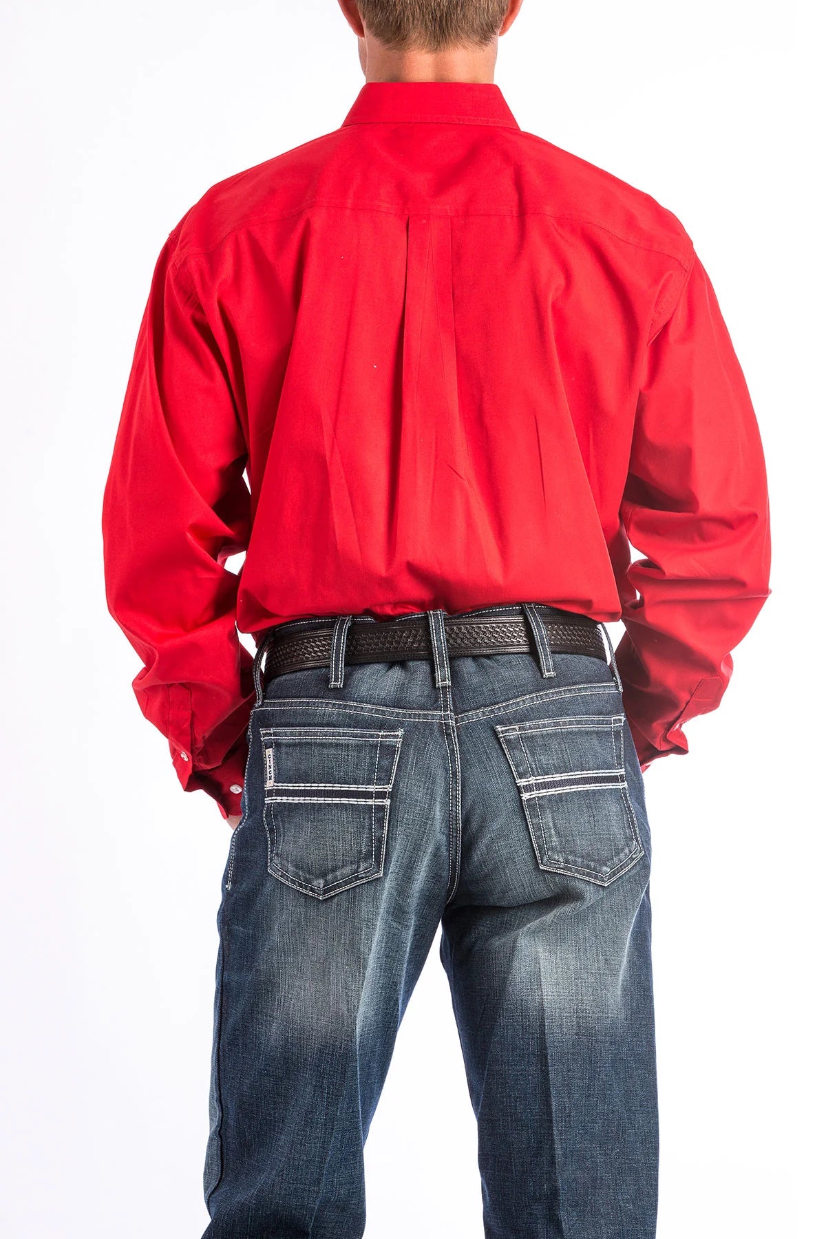 Cinch - Cinch Men's Classic Fit Solid Long Sleeve Shirt - Red