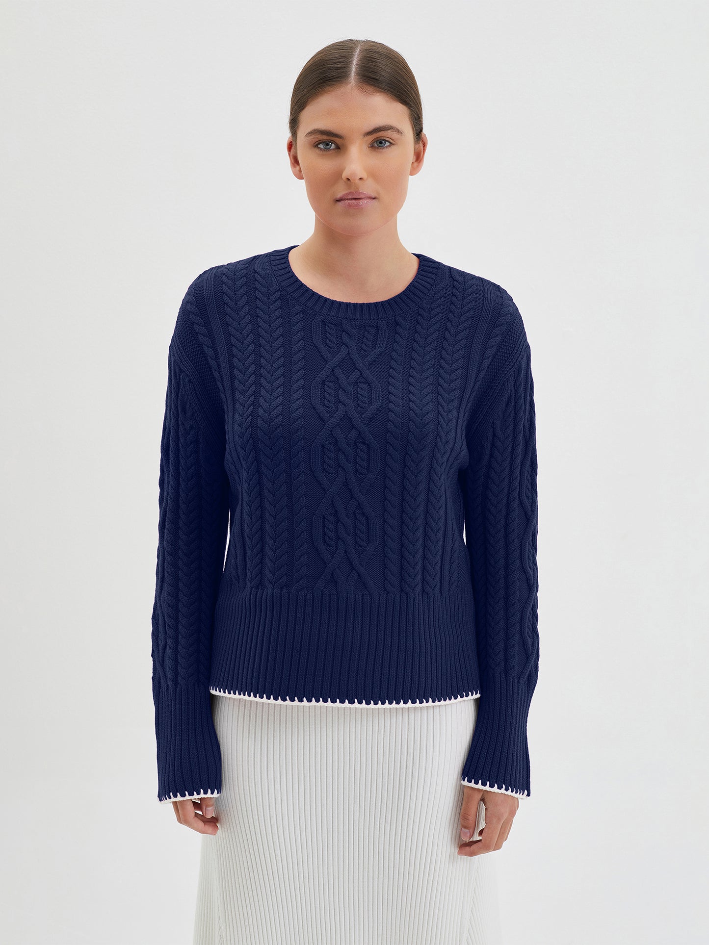 Iris & Wool - Burra Crochet Sweater - Navy