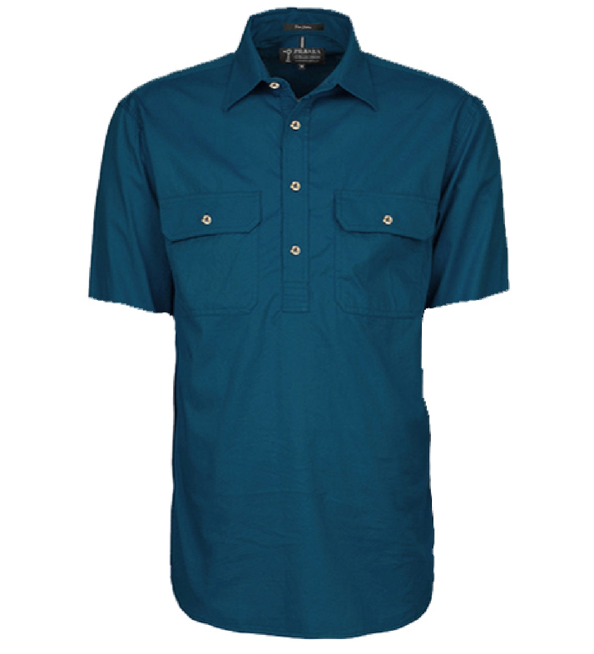 Pilbara - Mens Closed Front Work Shirt Short Sleeve  - Diesel