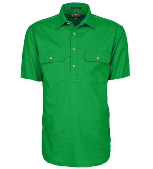 Pilbara - Mens Closed Front Work Shirt Short Sleeve  - Emerald