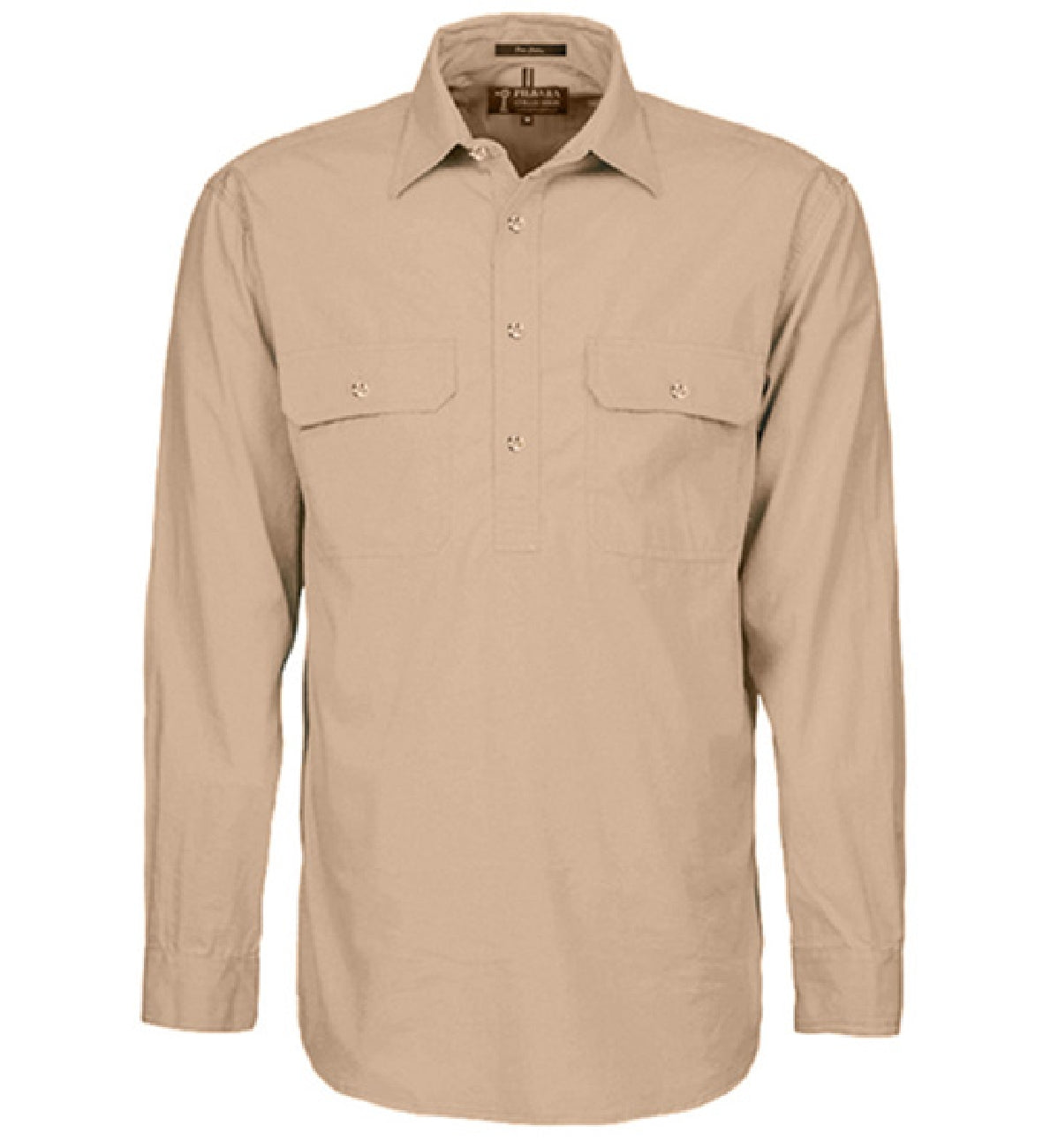 Pilbara - Mens Closed Front Work Shirt - Clay