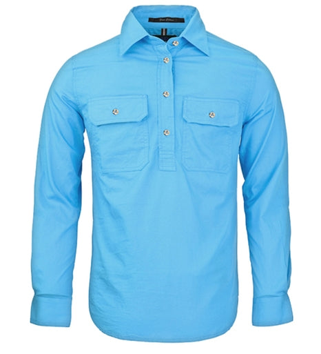 Pilbara - Ladies Closed Front Work Shirt - Cornflower