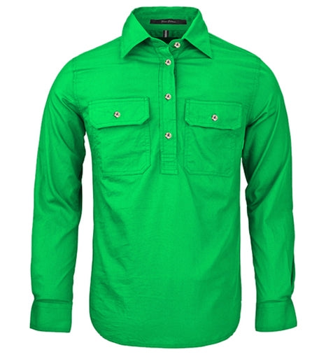 Pilbara - Childrens Closed Front Work Shirt - Emerald