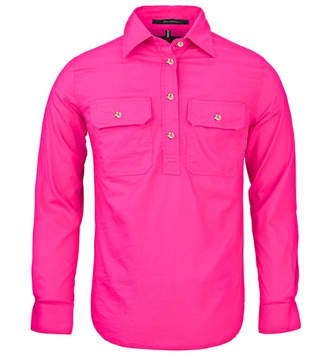 Pilbara - Ladies Closed Front Work Shirt - Fuchia