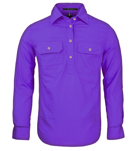 Pilbara - Ladies Closed Front Work Shirt - Purple